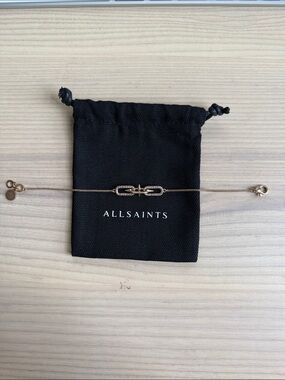 AllSaints Gold Linked Bar Bracelet